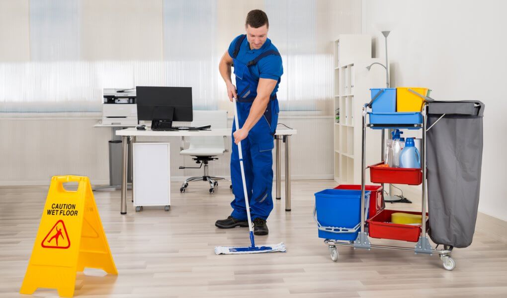 Floor Mopping cleaning service reception-cleaning