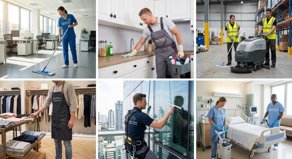 Modern commercial cleaning team using advanced cleaning technology in a Toronto office